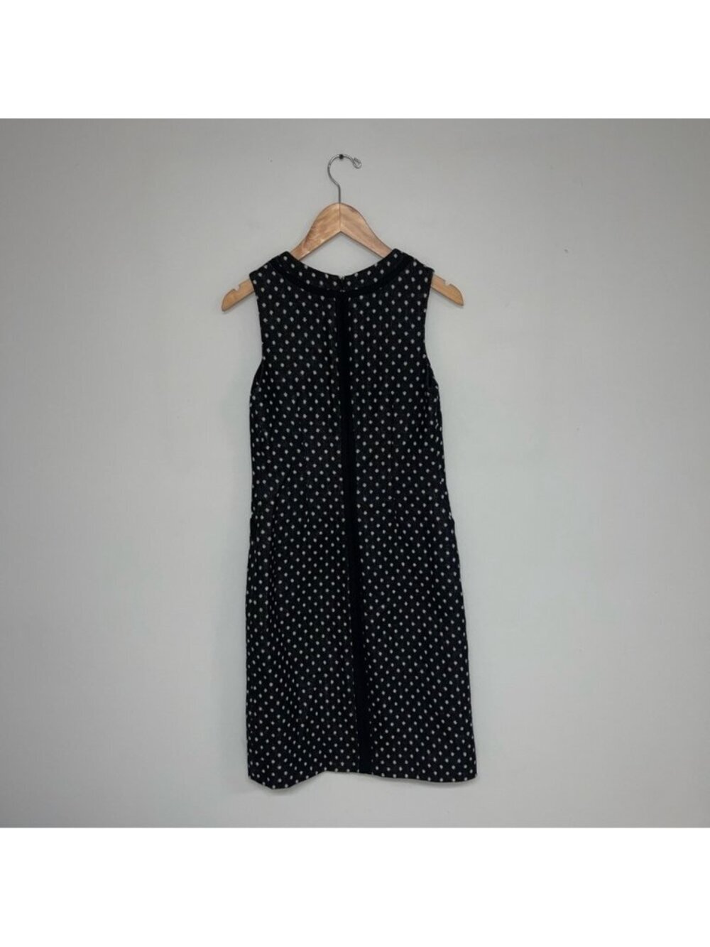 Boden Dress Women’s Size 4 US Long Black Ivory Deborah Tweed Wool Shift - Picture 6 of 9